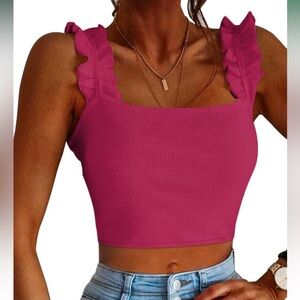 Pink Cropped Tank Top